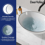Oval Ceramic Countertop Basin 55.5x35.7x14CM Cloakroom Hand Wash