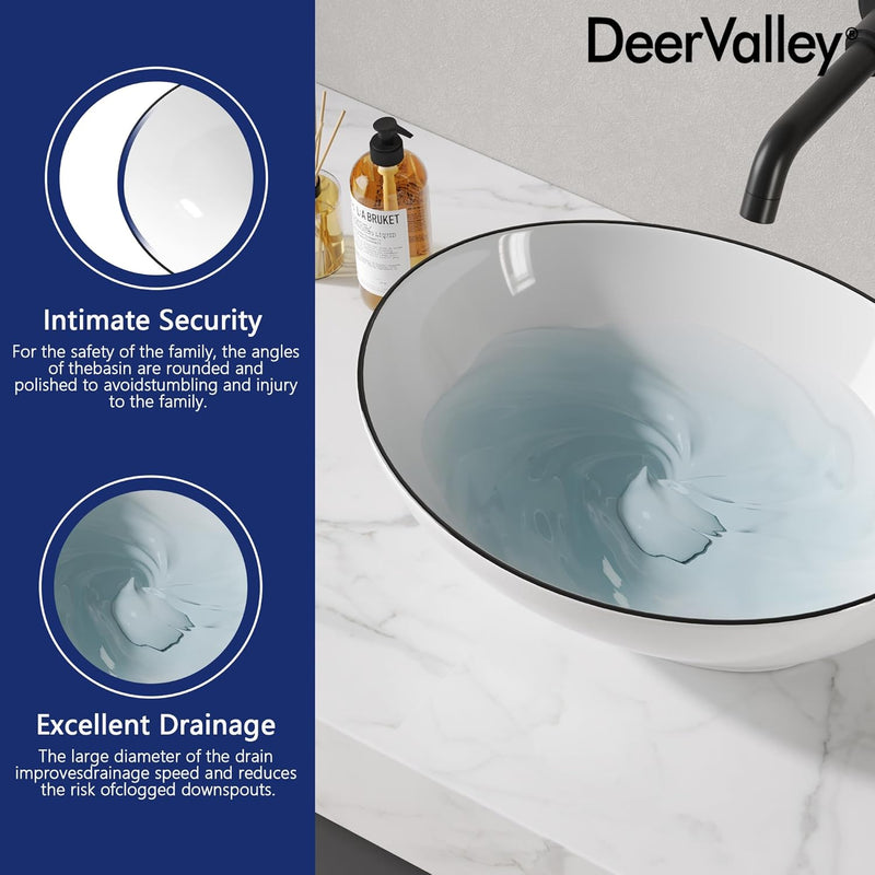 Oval Ceramic Countertop Basin 55.5x35.7x14CM Cloakroom Hand Wash