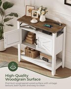 Oak Coffee Table 1-Tier Teardrop Shaped Side Tables