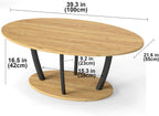 Oval Coffee Table Mid Century Farmhouse Industrial Centre
