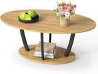 Oval Coffee Table Mid Century Farmhouse Industrial Centre