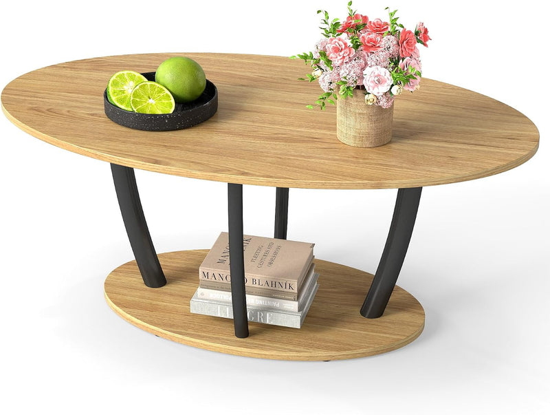 Oval Coffee Table Mid Century Farmhouse Industrial Centre