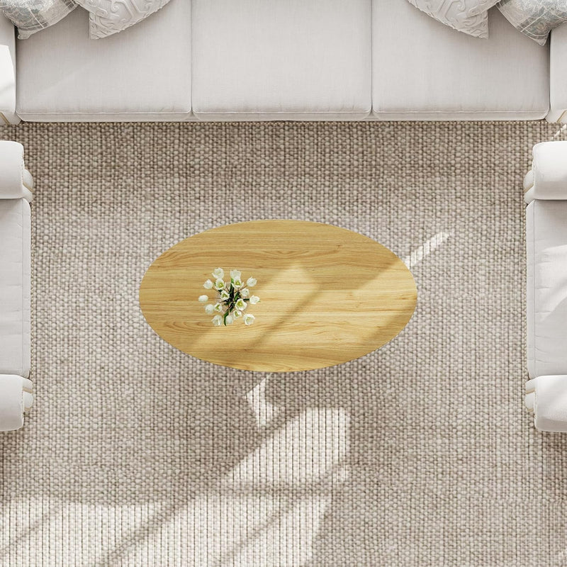 Oval Coffee Table Mid Century Farmhouse Industrial Centre
