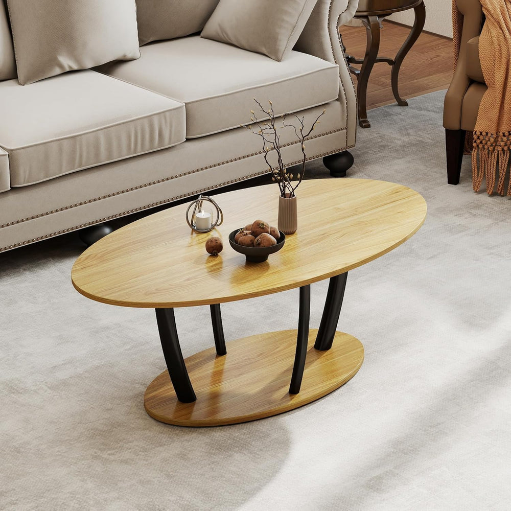 Oval Coffee Table Mid Century Farmhouse Industrial Centre