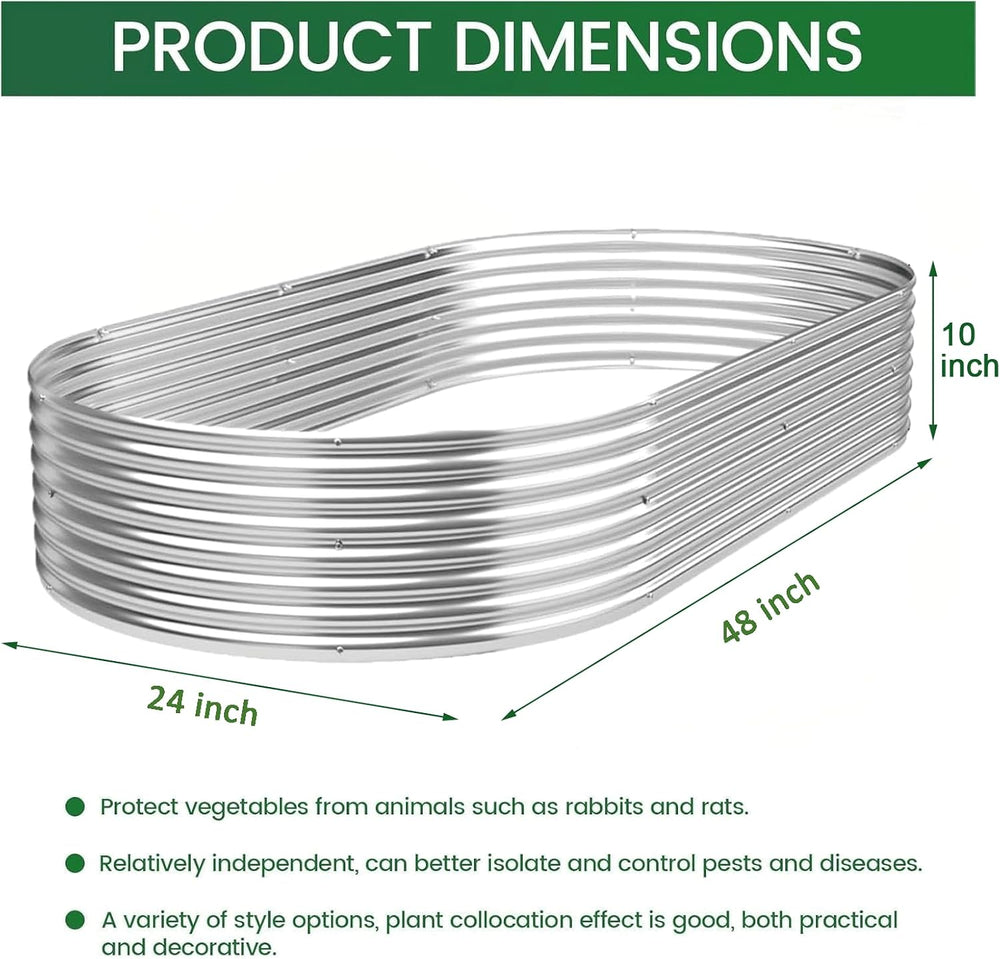 Oval Corrugated Galvanized Steel Raised Garden Bed (3 Pack)