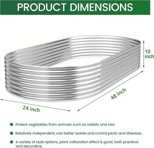 Oval Corrugated Galvanized Steel Raised Garden Bed (3 Pack)