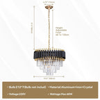 Oval Crystal Chandelier Ceiling Light Luxury K9 Pendant