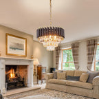 Oval Crystal Chandelier Ceiling Light Luxury K9 Pendant