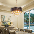Oval Crystal Chandelier Ceiling Light Luxury K9 Pendant