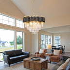 Oval Crystal Chandelier Ceiling Light Luxury K9 Pendant