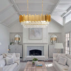 Oval Crystal Chandelier Ceiling Light Luxury K9 Pendant