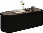 Oval Ottoman with Storage Bench Folding Foot Rest