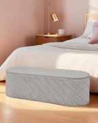 Oval Ottoman with Storage Bench Folding Foot Rest