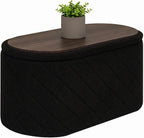 Oval Ottoman with Storage Bench Folding Foot Rest
