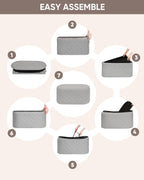 Oval Ottoman with Storage Bench Folding Foot Rest