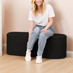 Oval Ottoman with Storage Bench Folding Foot Rest
