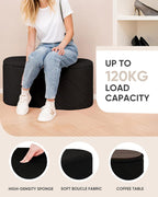 Oval Ottoman with Storage Bench Folding Foot Rest