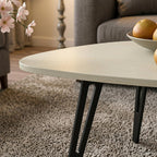 Oval Coffee Table Rustic Wooden Single Tier Centre