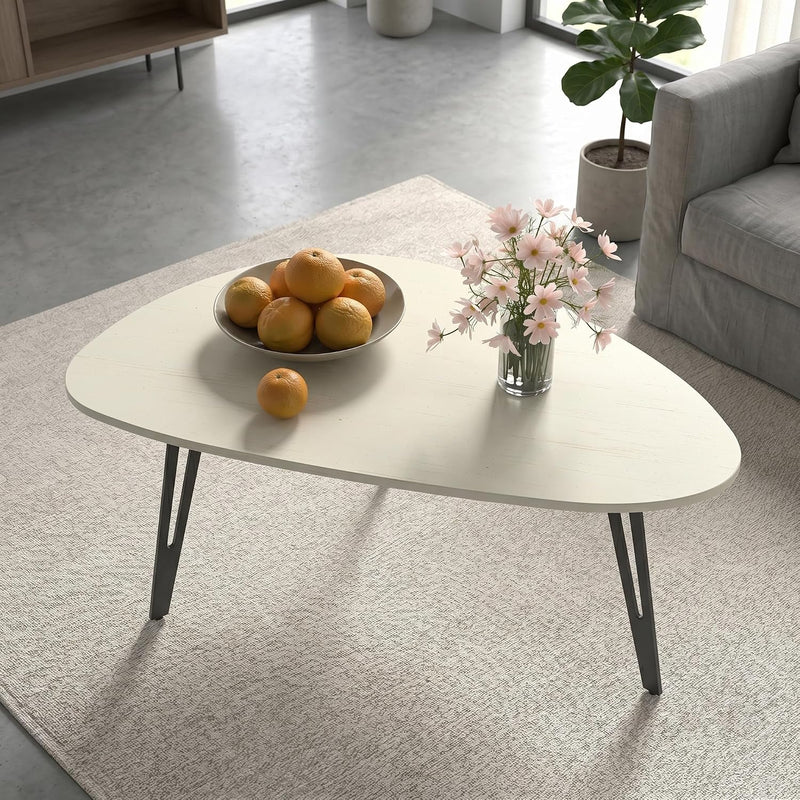 Oval Coffee Table Rustic Wooden Single Tier Centre