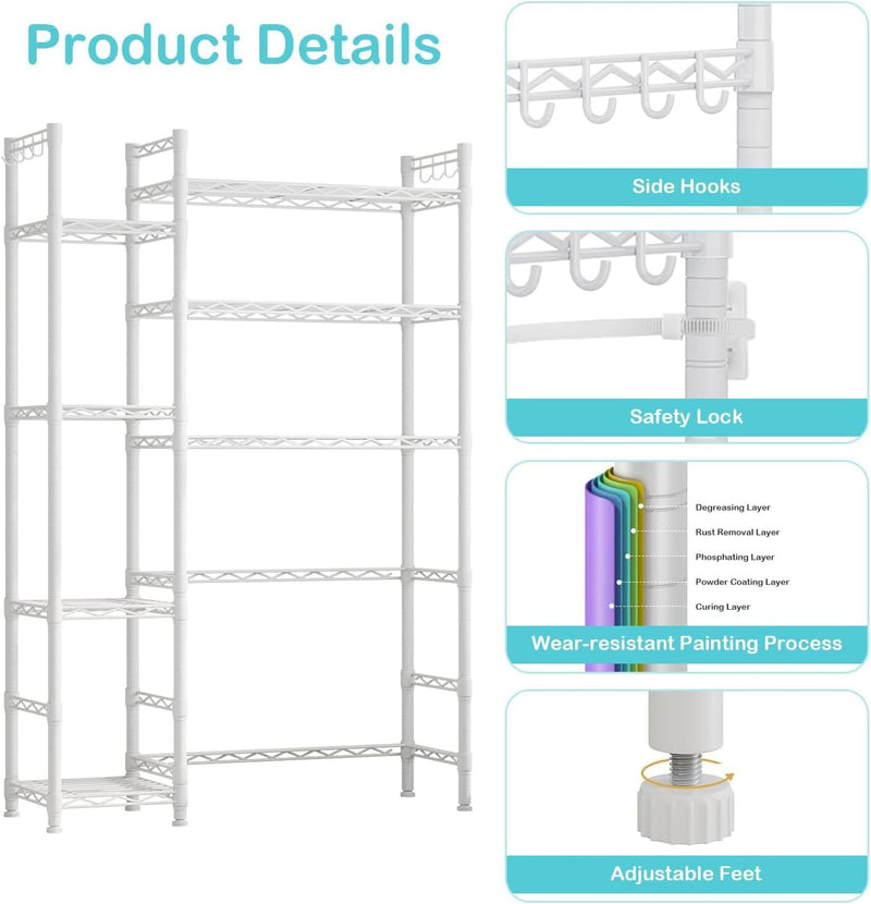 Over the Toilet Storage Rack with Adjustable Shelves
