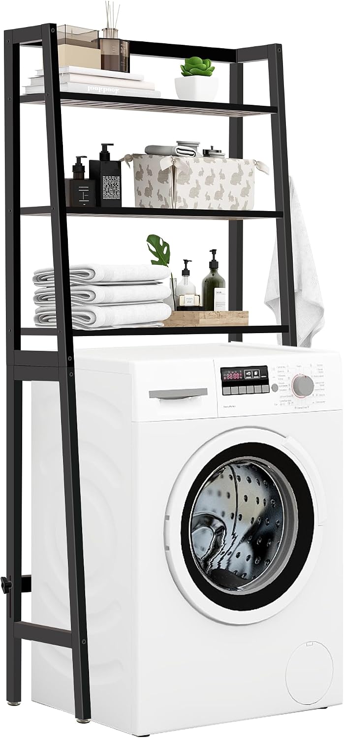 Over Toilet Storage Unit Wooden 3-Tier Over-The-Toilet Rack