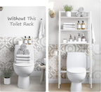 Over Toilet Storage Unit Wooden 3-Tier Over-The-Toilet Rack