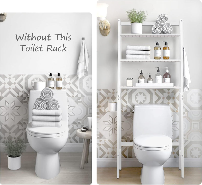 Over Toilet Storage Unit Wooden 3-Tier Over-The-Toilet Rack