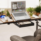 Overbed Desk with Wheels Adjustable Rolling Laptop Table