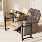Overbed Desk with Wheels Adjustable Rolling Laptop Table