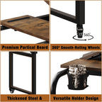 Overbed Desk with Wheels Adjustable Rolling Laptop Table