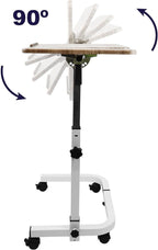 Overbed Table on Wheels Tilting Hospital Bed Wood