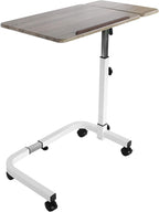 Overbed Table on Wheels Tilting Hospital Bed Wood