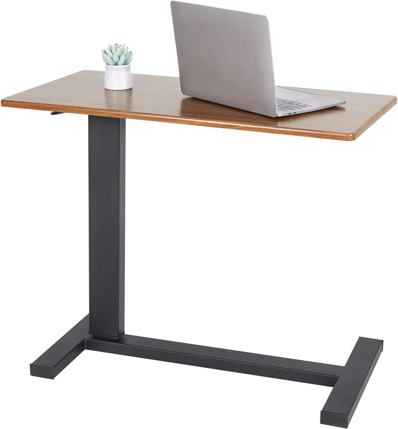 Overbed Table with Hidden Wheels Height Adjustable Tilting
