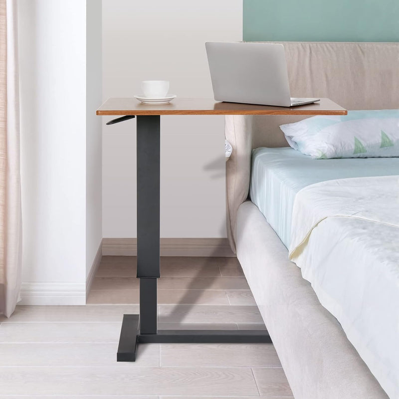Overbed Table with Hidden Wheels Height Adjustable Tilting