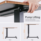 Overbed Table with Hidden Wheels Height Adjustable Tilting