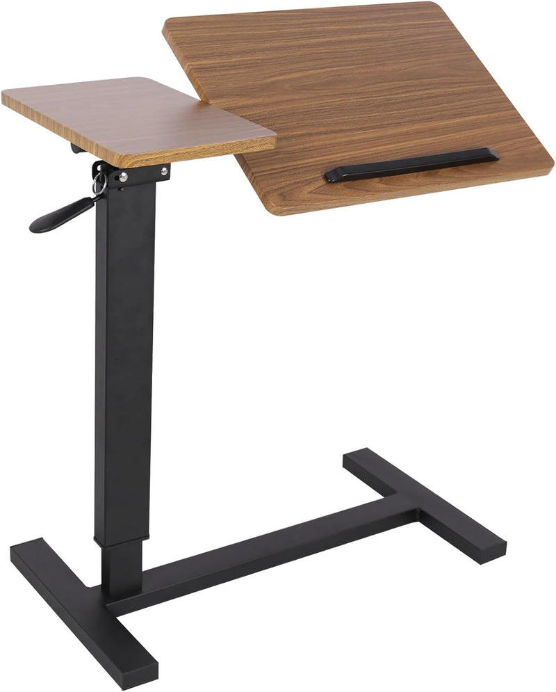 Overbed Table with Hidden Wheels Height Adjustable Tilting