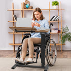 Overbed Table with Hidden Wheels Height Adjustable Tilting