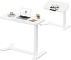 Overbed Table with Wheels Adjustable Height Bedside Rolling