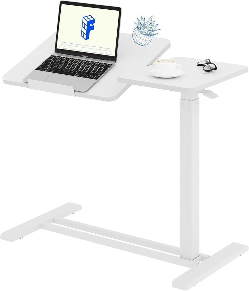 Overbed Table with Wheels Adjustable Height Bedside Rolling