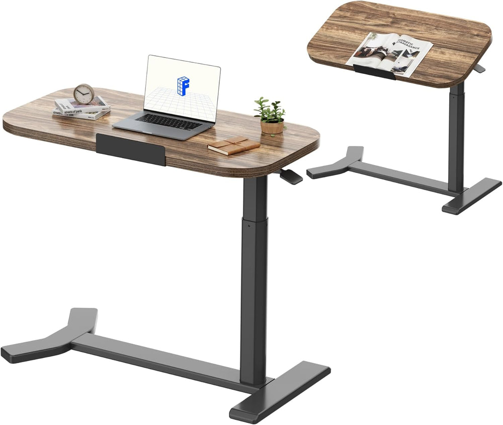 Overbed Table with Wheels Adjustable Height Bedside Rolling