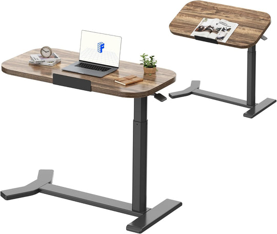 Overbed Table with Wheels Adjustable Height Bedside Rolling