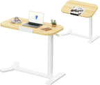 Overbed Table with Wheels Adjustable Height Bedside Rolling