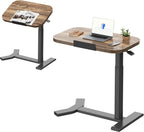 Overbed Table with Wheels Adjustable Height Bedside Rolling