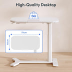 Overbed Table with Wheels Adjustable Height Bedside Rolling