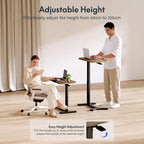Overbed Table with Wheels Adjustable Height Bedside Rolling