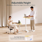 Overbed Table with Wheels Adjustable Height Bedside Rolling