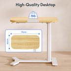 Overbed Table with Wheels Adjustable Height Bedside Rolling
