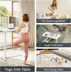 Overbed Table with Wheels Adjustable Height Bedside Rolling