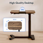 Overbed Table with Wheels Adjustable Height Bedside Rolling