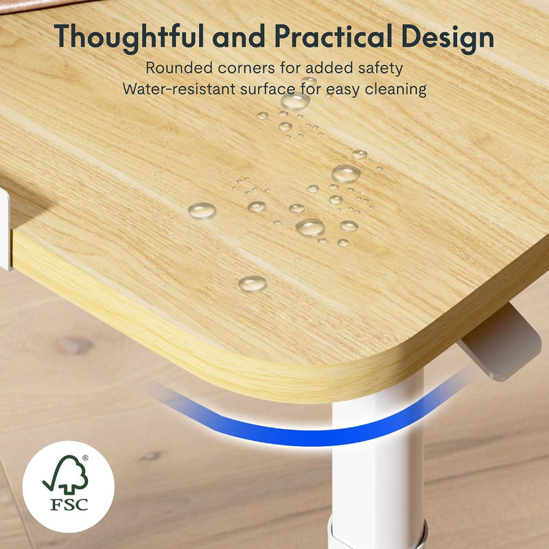 Overbed Table with Wheels Adjustable Height Bedside Rolling